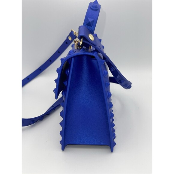 Jelly Studded Cobalt Blue Shoulder/Hand Bag New - Picture 4 of 9